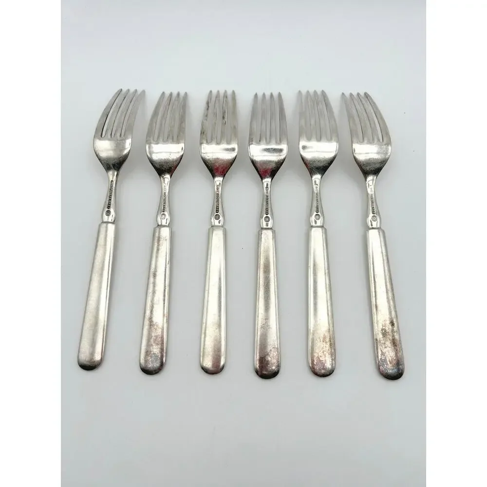 1847 Rogers Bros Forks Set of 6 Windsor Silverplate Monogramed 